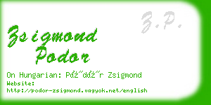 zsigmond podor business card